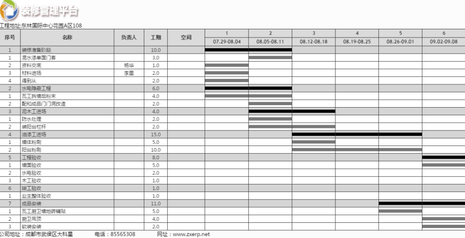 施工工期计划