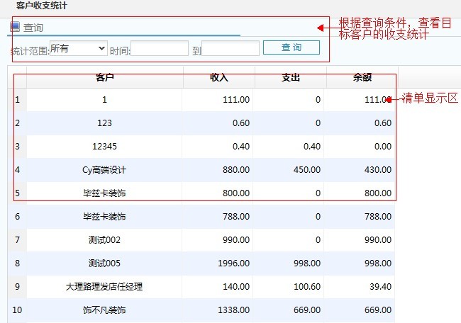 装修软件-客户收支统计