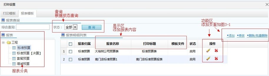 报表模版