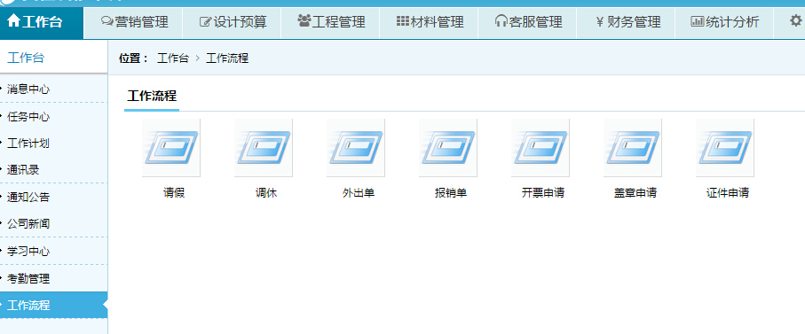 工作流程界面